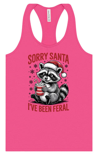 Sorry Santa I've Been Feral Women's Racerback Tank