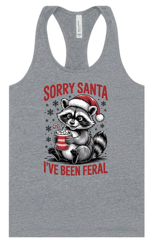 Sorry Santa I've Been Feral Women's Racerback Tank