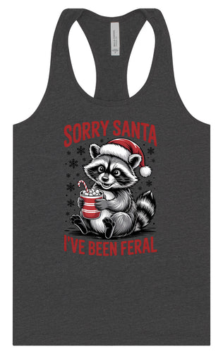 Sorry Santa I've Been Feral Women's Racerback Tank