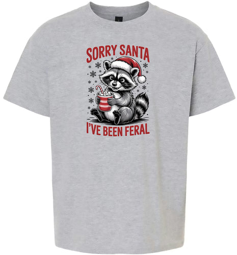 Sorry Santa I've Been Feral Children's Gildan Soft Shirt
