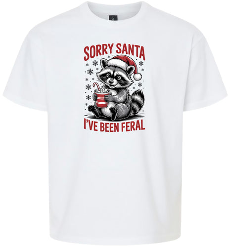 Sorry Santa I've Been Feral Children's Gildan Soft Shirt