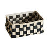 Black And White Hand Woven Storage Basket PU