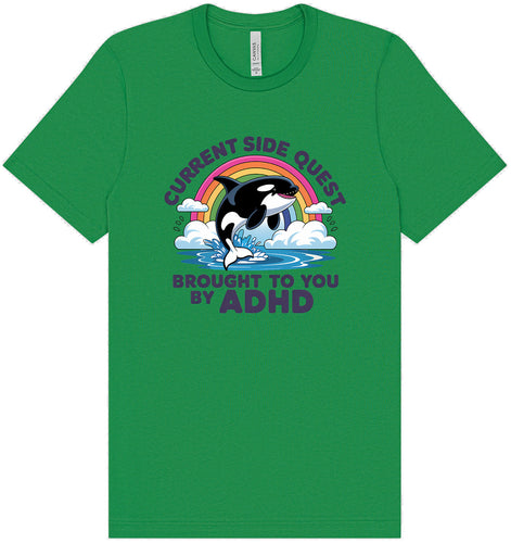 Side Quest Brought By ADHD Adult Bella Canvas Shirt