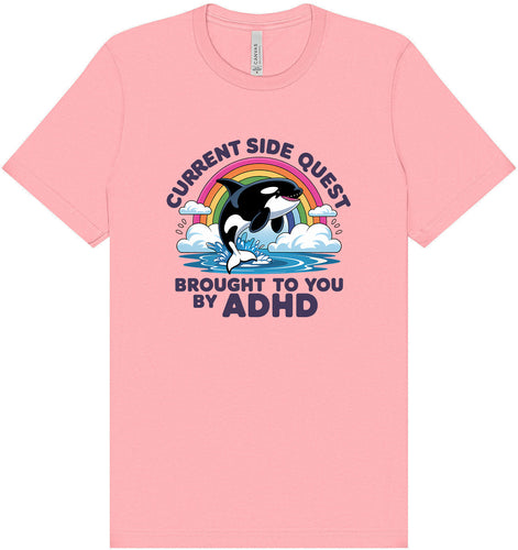 Side Quest Brought By ADHD Adult Bella Canvas Shirt