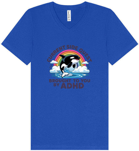 Side Quest Brought By ADHD Unisex V-Neck Shirt