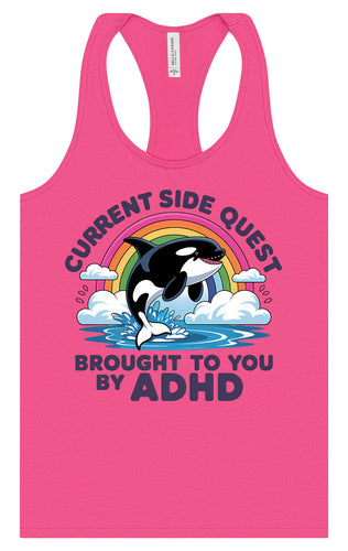 Side Quest Brought By ADHD Women's Racerback Tank