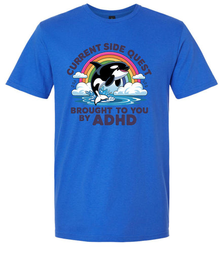 Side Quest Brought By ADHD Adult Gildan Soft Shirt
