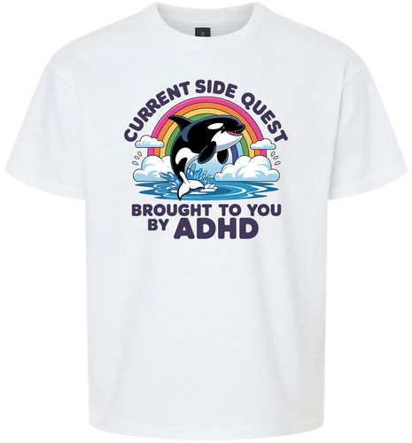 Side Quest Brought By ADHD Children's Gildan Soft Shirt