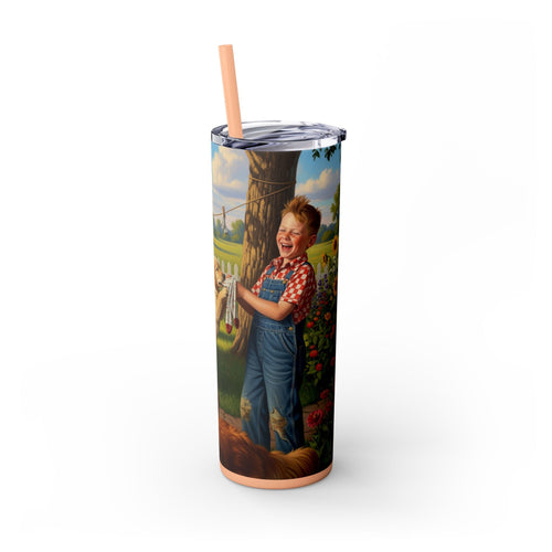 Skinny Tumbler with Straw – 20 oz Stainless Steel Cup