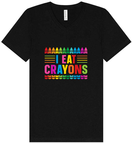 I Eat Crayons Unisex V-Neck Shirt