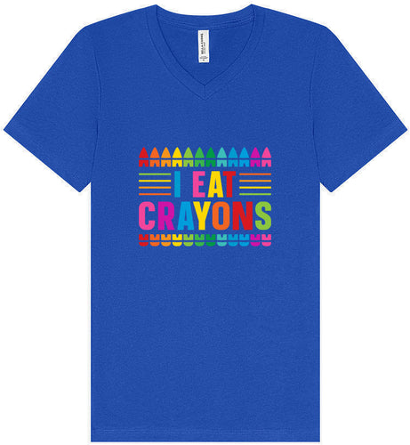 I Eat Crayons Unisex V-Neck Shirt