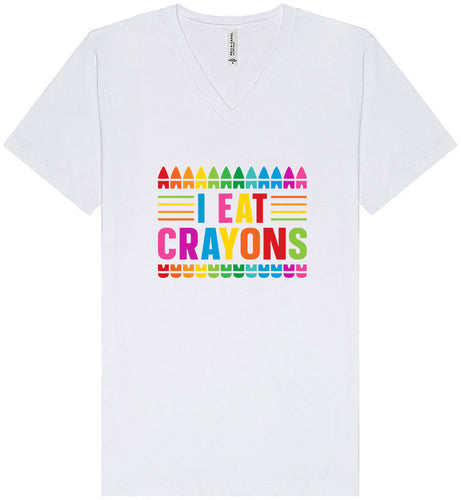I Eat Crayons Unisex V-Neck Shirt