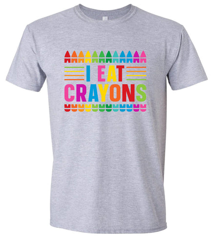 I Eat Crayons Adult Gildan Soft Shirt