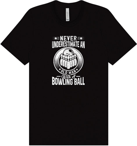 An Old Man with a Bowling Ball Adult Bella Canvas Shirt