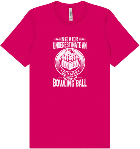 An Old Man with a Bowling Ball Adult Bella Canvas Shirt