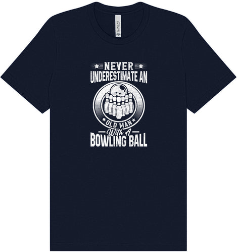 An Old Man with a Bowling Ball Adult Bella Canvas Shirt