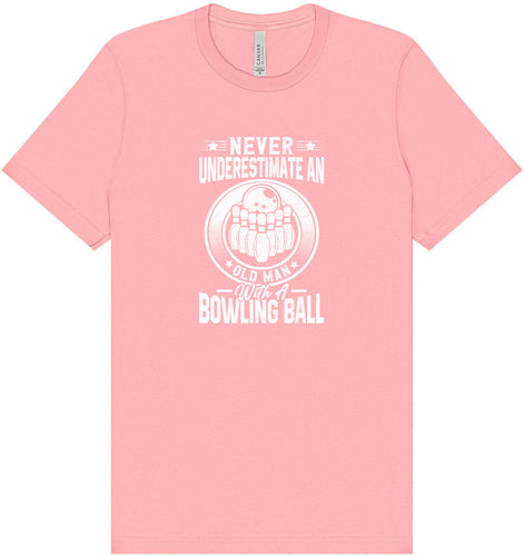 An Old Man with a Bowling Ball Adult Bella Canvas Shirt