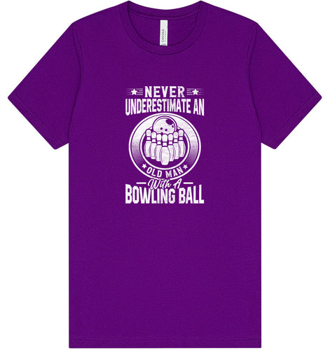An Old Man with a Bowling Ball Adult Bella Canvas Shirt