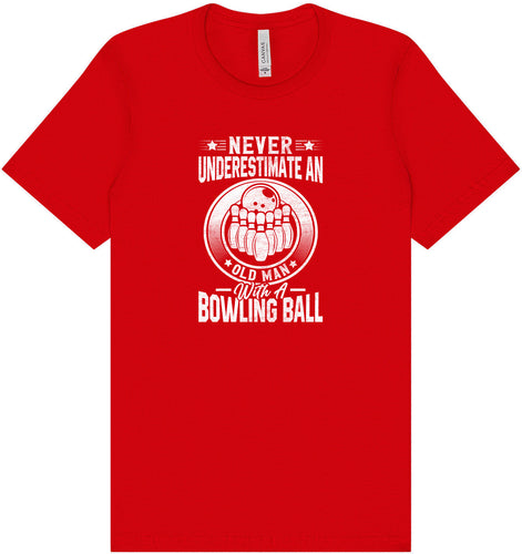 An Old Man with a Bowling Ball Adult Bella Canvas Shirt