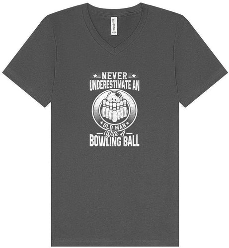 An Old Man with a Bowling Ball Unisex V-Neck Shirt