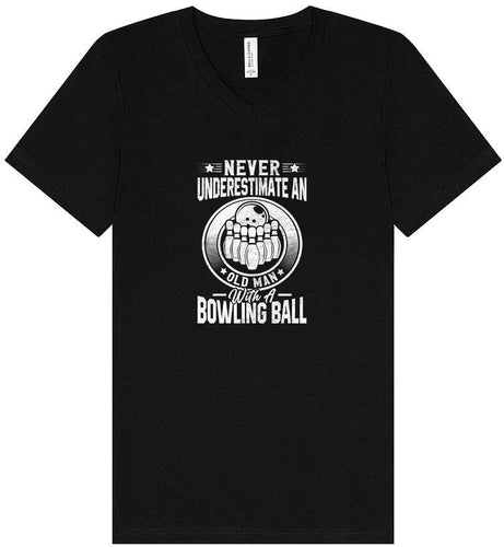 An Old Man with a Bowling Ball Unisex V-Neck Shirt
