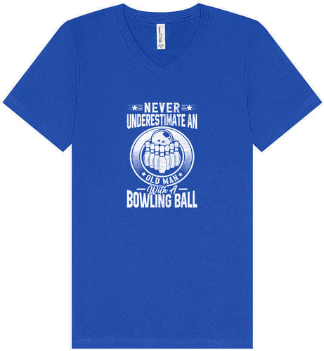 An Old Man with a Bowling Ball Unisex V-Neck Shirt