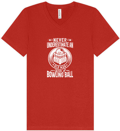An Old Man with a Bowling Ball Unisex V-Neck Shirt