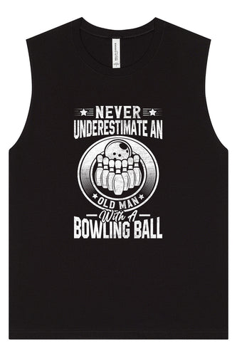 An Old Man with a Bowling Ball Muscle Tank