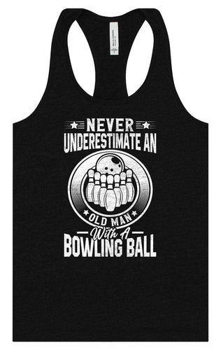An Old Man with a Bowling Ball Women's Racerback Tank