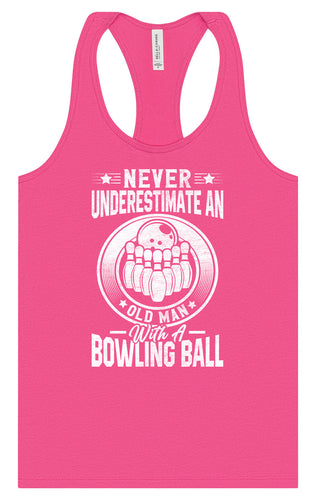 An Old Man with a Bowling Ball Women's Racerback Tank