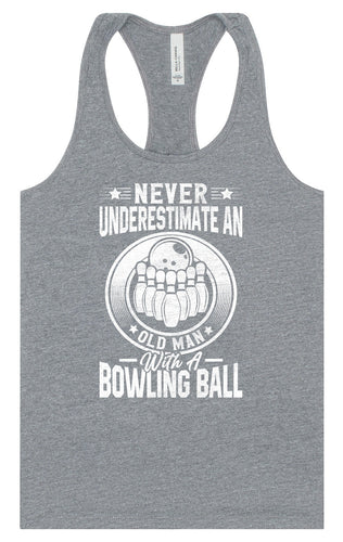 An Old Man with a Bowling Ball Women's Racerback Tank