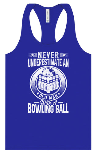 An Old Man with a Bowling Ball Women's Racerback Tank