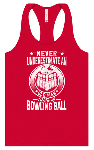 An Old Man with a Bowling Ball Women's Racerback Tank