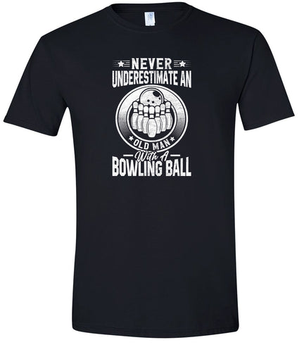 An Old Man with a Bowling Ball Adult Gildan Soft Shirt