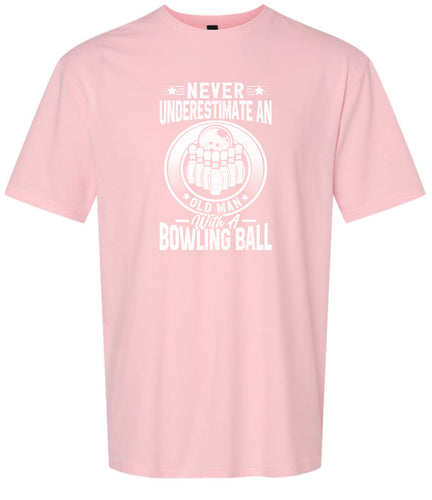 An Old Man with a Bowling Ball Adult Gildan Soft Shirt