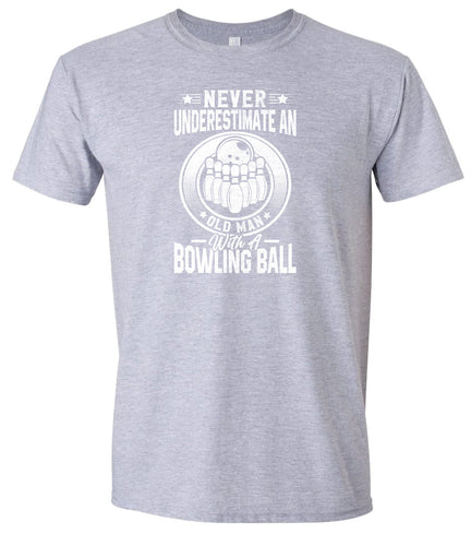 An Old Man with a Bowling Ball Adult Gildan Soft Shirt