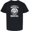 An Old Man with a Bowling Ball Children's Gildan Soft Shirt
