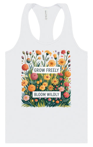 Grow Freely, Bloom Wildly Women's Racerback Tank