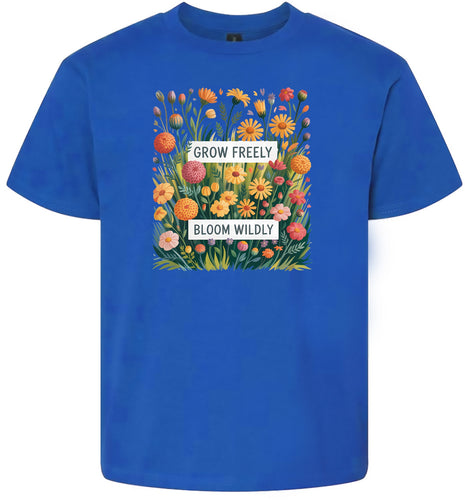 Grow Freely, Bloom Wildly Children's Gildan Soft Shirt