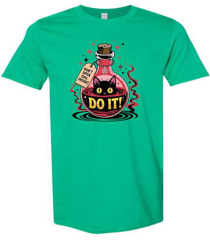 Black Cat Says Do It Adult Gildan Soft Shirt