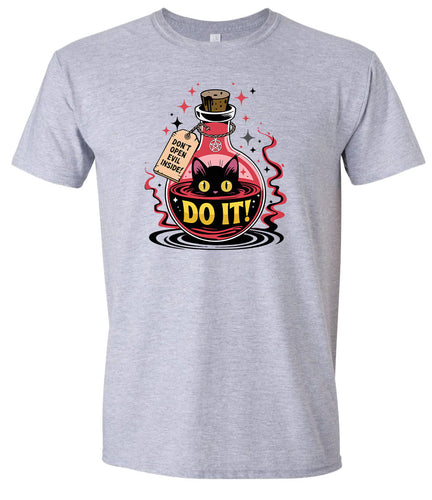 Black Cat Says Do It Adult Gildan Soft Shirt