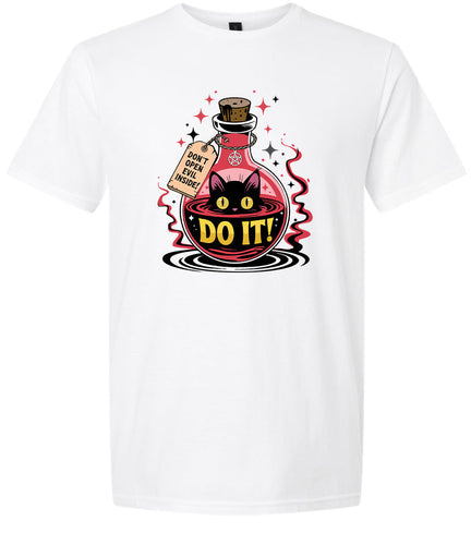 Black Cat Says Do It Adult Gildan Soft Shirt