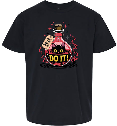Black Cat Says Do It Children's Gildan Soft Shirt