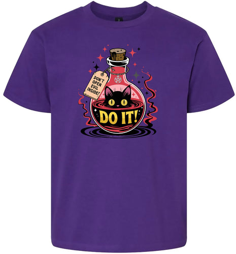 Black Cat Says Do It Children's Gildan Soft Shirt