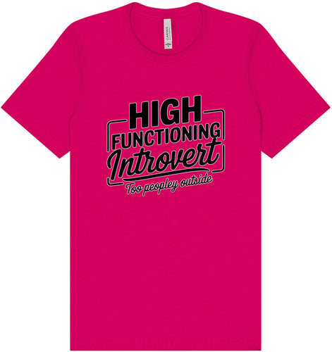 High Functioning Introvert Adult Bella Canvas Shirt