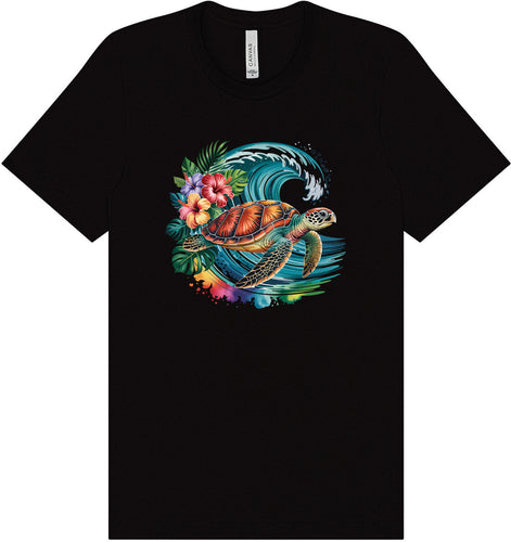 Sea Turtle in the Waves Adult Bella Canvas Shirt