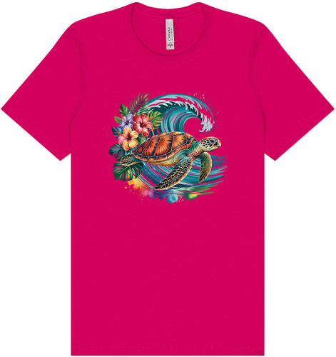 Sea Turtle in the Waves Adult Bella Canvas Shirt