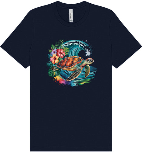 Sea Turtle in the Waves Adult Bella Canvas Shirt