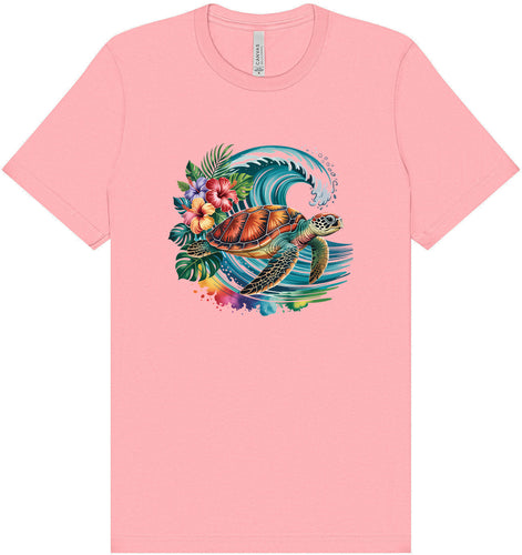 Sea Turtle in the Waves Adult Bella Canvas Shirt