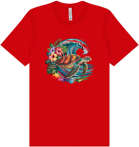 Sea Turtle in the Waves Adult Bella Canvas Shirt
